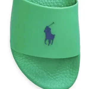 POLO RALPH LAUREN Cabo Green/Light Navy SIGNATURE PONY POOL SLIDES 9 10 11 12 13 S H Ö E T E M P L E | ⛔SOLD OUT Polo Ralph Lauren Navy Polo  main image 4